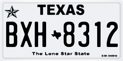 TX license plate BXH8312