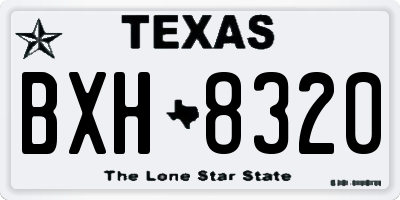 TX license plate BXH8320