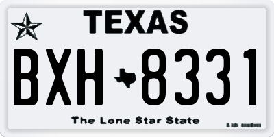TX license plate BXH8331