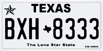 TX license plate BXH8333