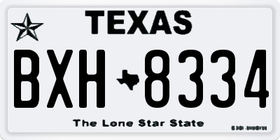TX license plate BXH8334