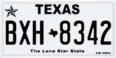 TX license plate BXH8342