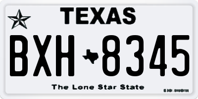 TX license plate BXH8345
