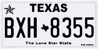 TX license plate BXH8355