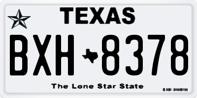 TX license plate BXH8378