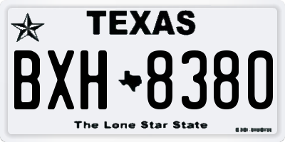 TX license plate BXH8380