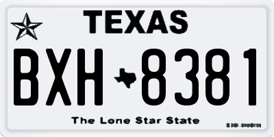 TX license plate BXH8381