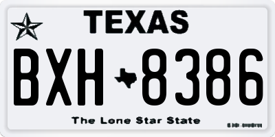 TX license plate BXH8386