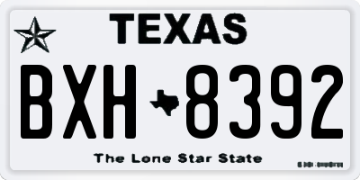 TX license plate BXH8392