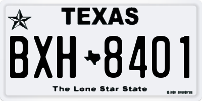 TX license plate BXH8401