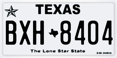 TX license plate BXH8404
