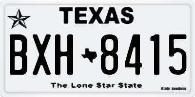 TX license plate BXH8415