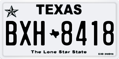 TX license plate BXH8418