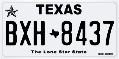 TX license plate BXH8437