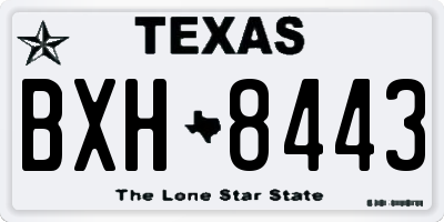 TX license plate BXH8443