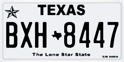 TX license plate BXH8447