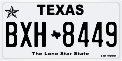 TX license plate BXH8449
