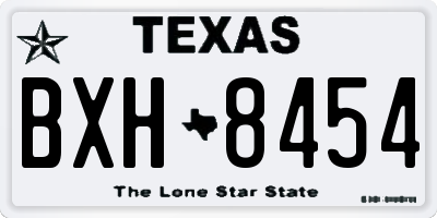 TX license plate BXH8454