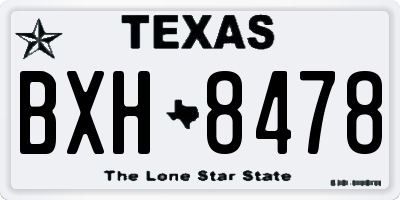 TX license plate BXH8478
