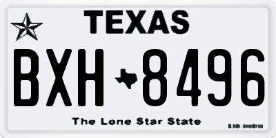 TX license plate BXH8496