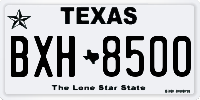 TX license plate BXH8500