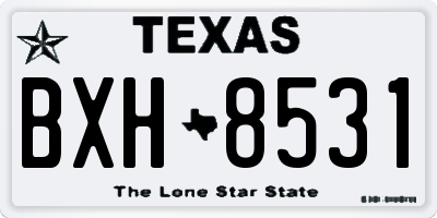 TX license plate BXH8531