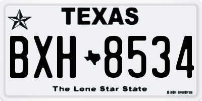 TX license plate BXH8534
