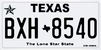 TX license plate BXH8540