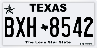 TX license plate BXH8542
