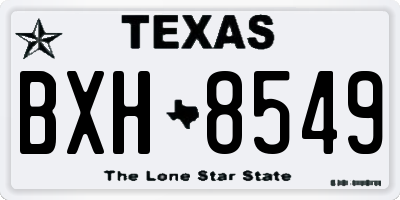TX license plate BXH8549