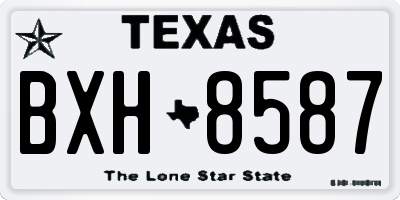 TX license plate BXH8587
