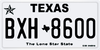 TX license plate BXH8600