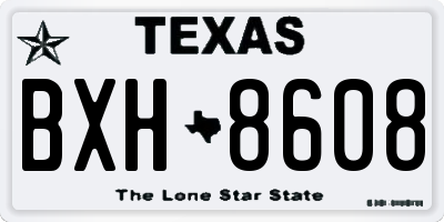 TX license plate BXH8608