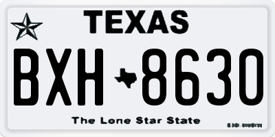 TX license plate BXH8630