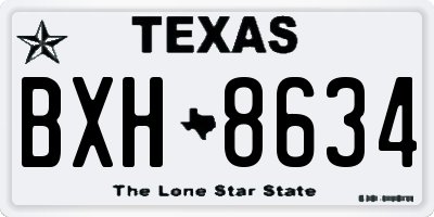 TX license plate BXH8634