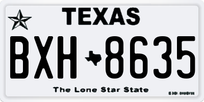 TX license plate BXH8635