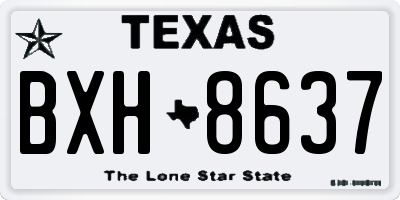 TX license plate BXH8637