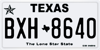 TX license plate BXH8640