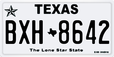 TX license plate BXH8642