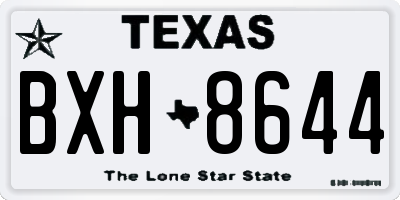 TX license plate BXH8644