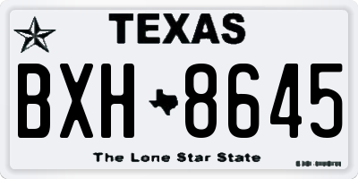 TX license plate BXH8645
