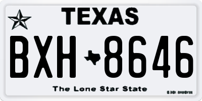 TX license plate BXH8646