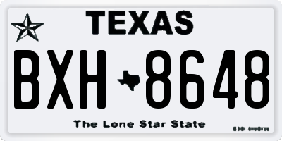 TX license plate BXH8648
