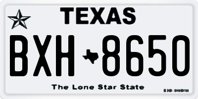 TX license plate BXH8650