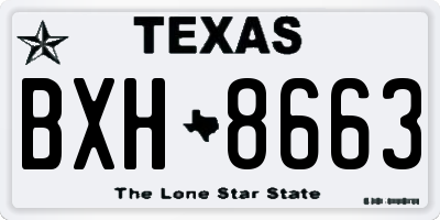TX license plate BXH8663
