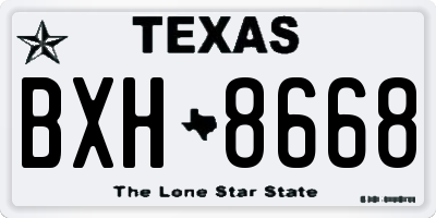 TX license plate BXH8668