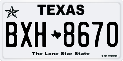 TX license plate BXH8670