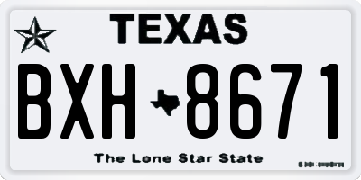 TX license plate BXH8671
