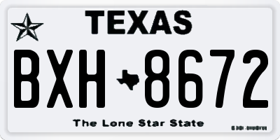 TX license plate BXH8672