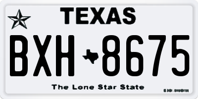 TX license plate BXH8675